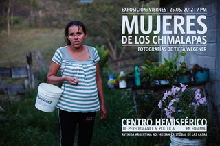 Poster der Ausstellung "Mujeres de los Chimalapas" im Centro Hemisféerico in San Christobal de las Casas, Mexico, Grafik: Lydia Reich